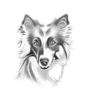A border collie herding a group of motorcycles tattoo design idea