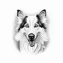 A border collie herding a group of motorcycles tattoo design idea