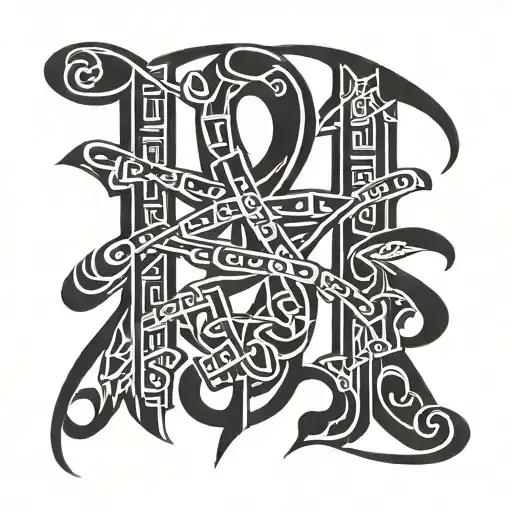 ron in kanji characters tattoo design idea