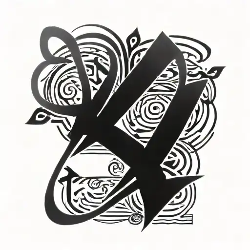 R O N in kanji characters tattoo design idea