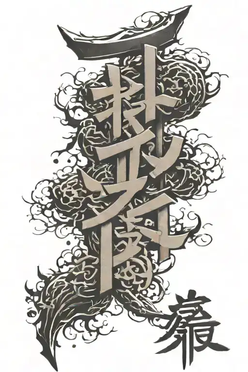 kanji characters tattoo design idea