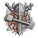 Thor hammer tattoo design idea