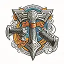 Thor hammer tattoo design idea