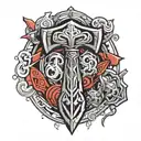 Thor hammer tattoo design idea