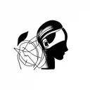 Girl vs mechanical ape tattoo design idea