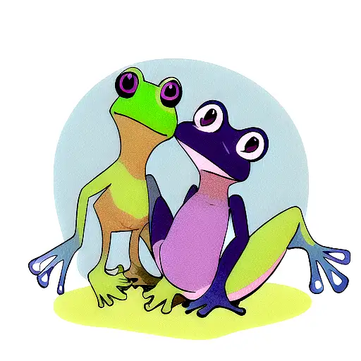 frogs in love tattoo design idea