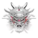 Oni Mask samurai  tattoo design idea