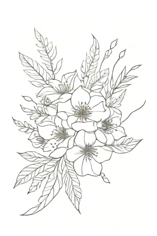 flower bouquet birth flower bouquet january  july  august  september  october  november   tattoo design idea