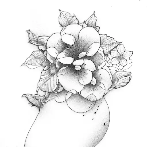 vietnamese peach blossoms  tattoo design idea