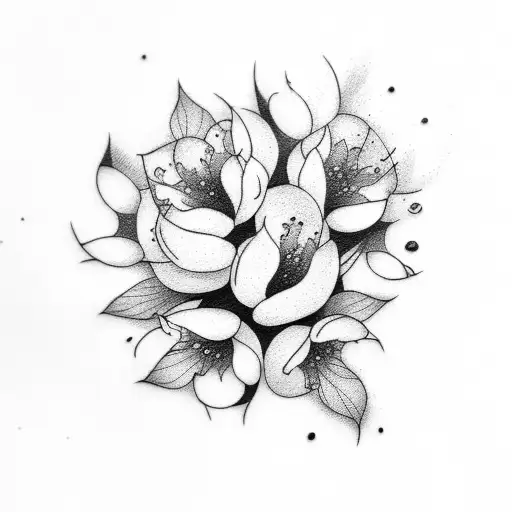 branch of peach blossoms  tattoo design idea