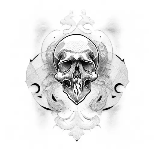 muerto skull realism tattoo design idea