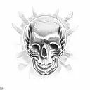 muerto skull realism tattoo design idea