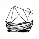 little row-boat tattoo design idea