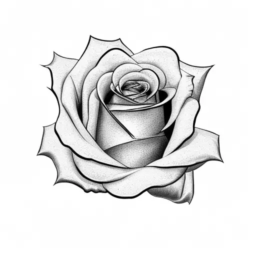 rose with roman numerals tattoo design idea