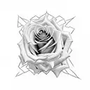 rose with roman numerals tattoo design idea