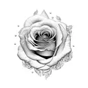 rose with roman numerals tattoo design idea