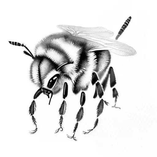 Watercolor bumblebee tattoo design idea