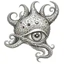 tentacle alien 3 eyes tattoo design idea