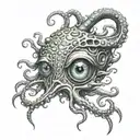tentacle alien 3 eyes tattoo design idea
