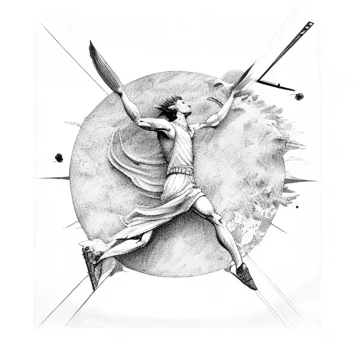 icarus falling tattoo design idea