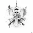 icarus falling tattoo design idea