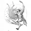 icarus falling tattoo design idea