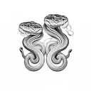 two headed snake tattoo design idea