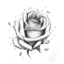 broken heart rose tattoo design idea