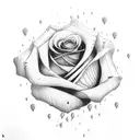 broken heart rose tattoo design idea
