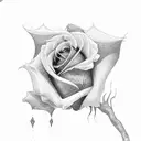 broken heart rose tattoo design idea