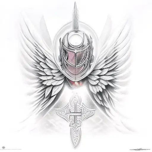 angel knight tattoo design idea