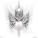 angel knight tattoo design idea