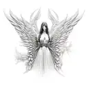 angel knight tattoo design idea