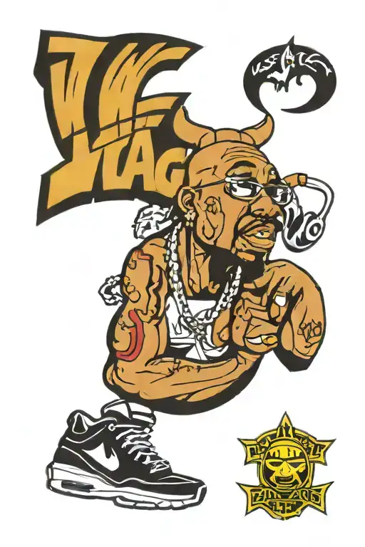 hip hop symbols wu Tang Clan 2pac notórios big tattoo design idea