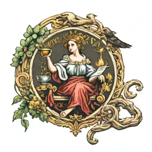 Titian's Allegory of Prudence Temperance Justice tattoo design idea