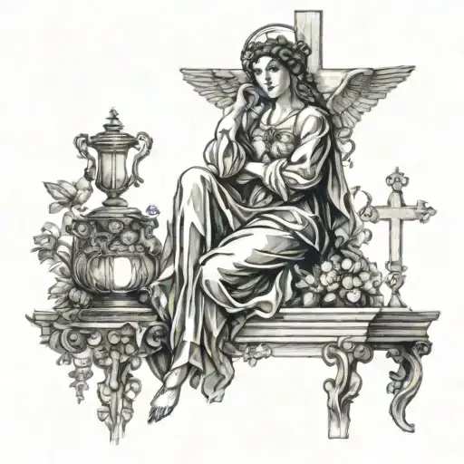 Titian's Allegory of Prudence Temperance Justice wisdom courage symbols cross tattoo design idea
