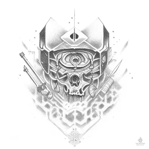 piston cross tattoo design idea