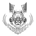 piston cross tattoo design idea