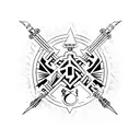 piston cross tattoo design idea