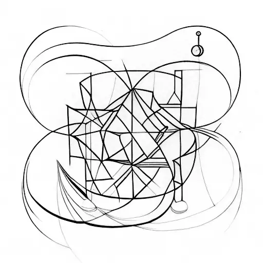 A minimalist tattoo design combining physics and mathematics symbols tattoo design idea