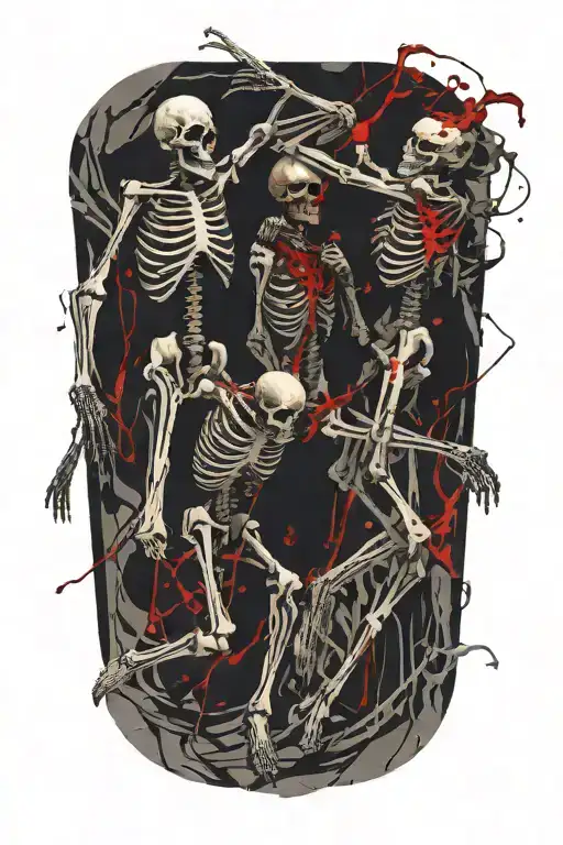 dancing skeletons tattoo design idea
