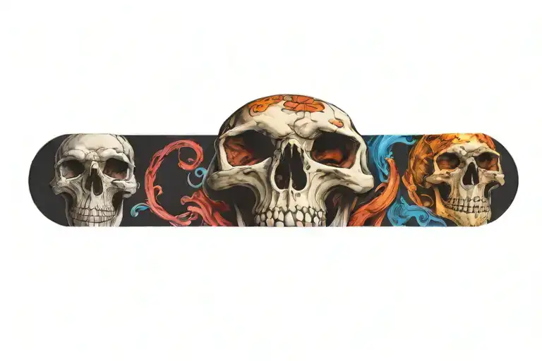 happy skull tattoo design idea