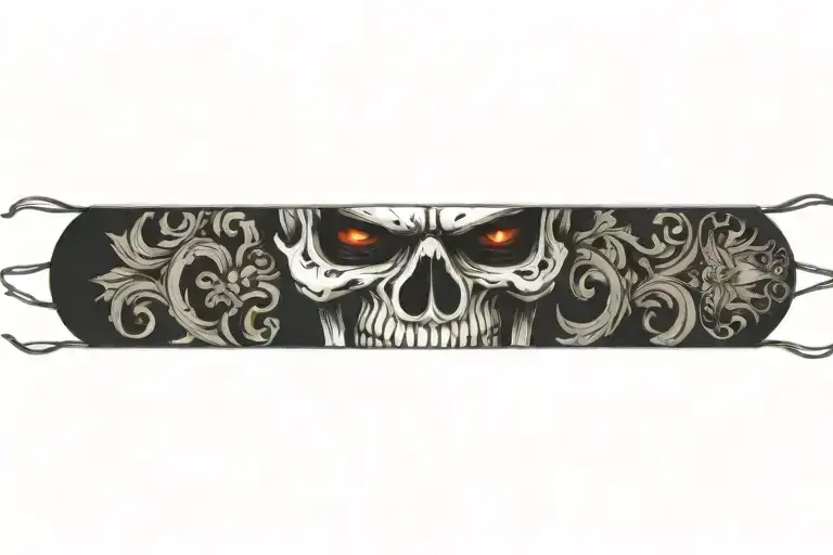 half-skull theatrical mask  tattoo design idea