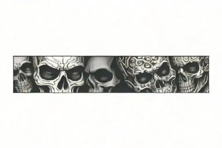 half-skull theatrical mask  tattoo design idea