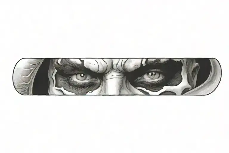 half-skull theatrical mask  tattoo design idea