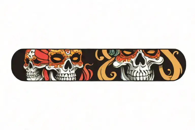 mask theatre skull tattoo design idea
