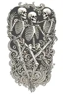 dancing skeletons tattoo design idea