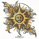 sun rays radiating tattoo design idea