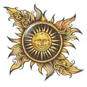 sun rays radiating tattoo design idea