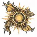 sun rays radiating tattoo design idea